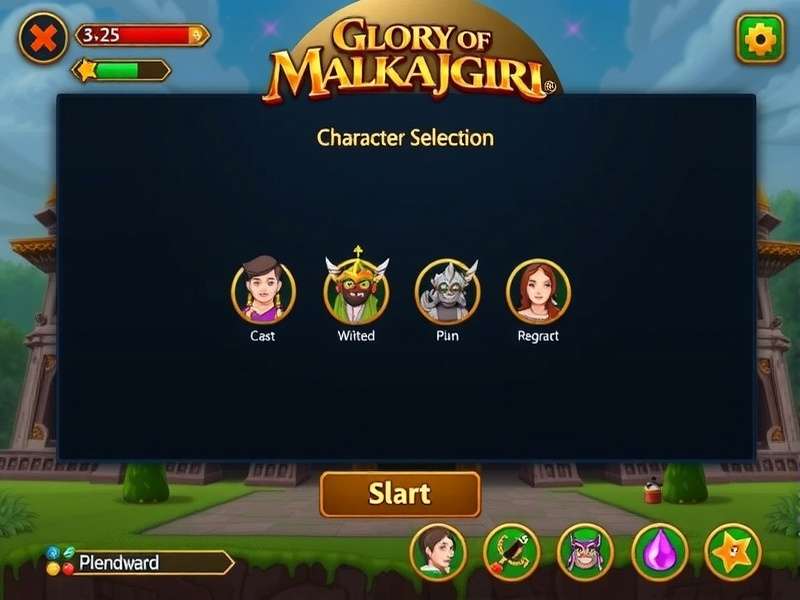 Glory Of Malkajgiri character selection screen